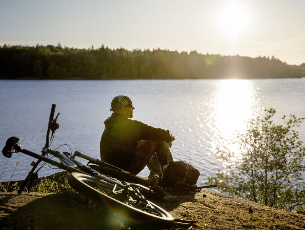 Mountainbike ved First Camp Skutberget i Karlstad
