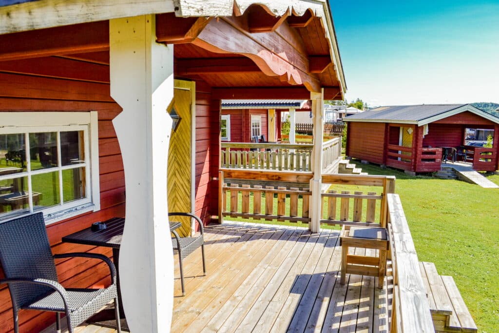 Altan för stuga Bytorp på Haganäset.