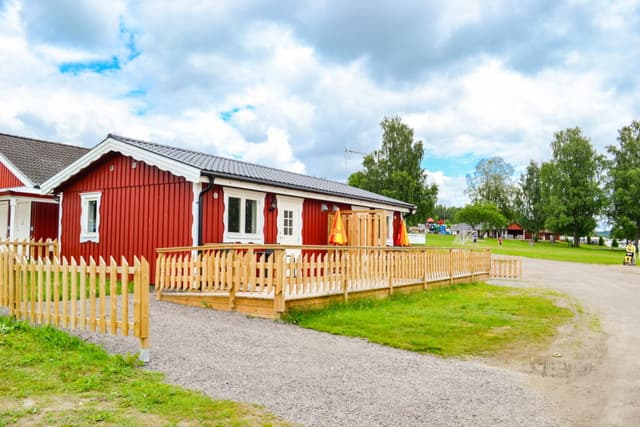 Exteriör för stuga Skanslänga på Haganäset.