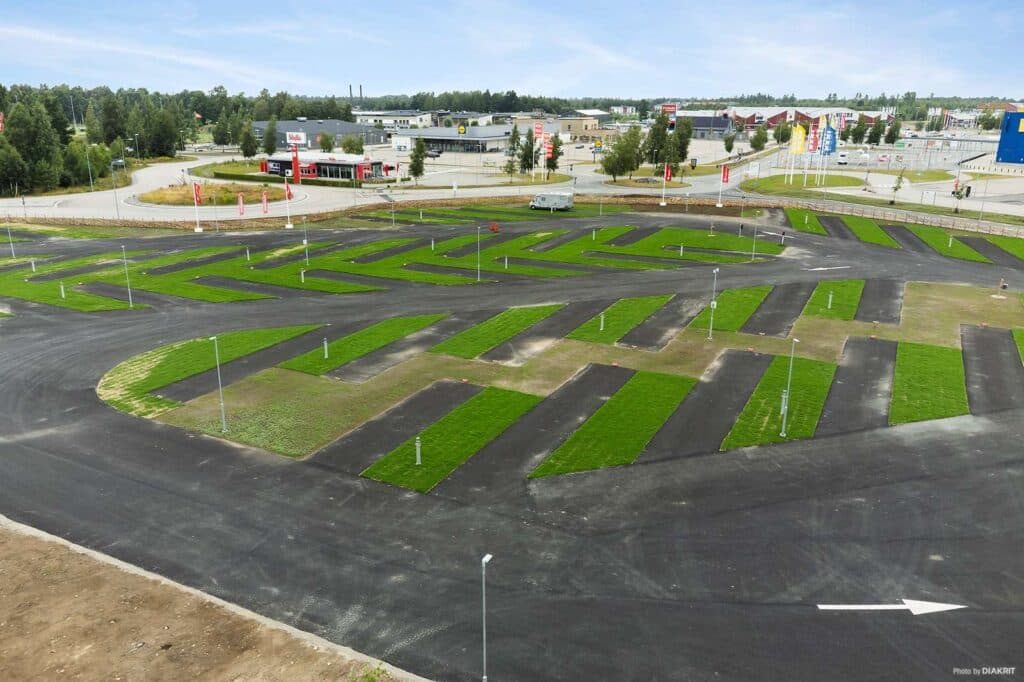 Översikt över platserna på Ställplats Älmhult